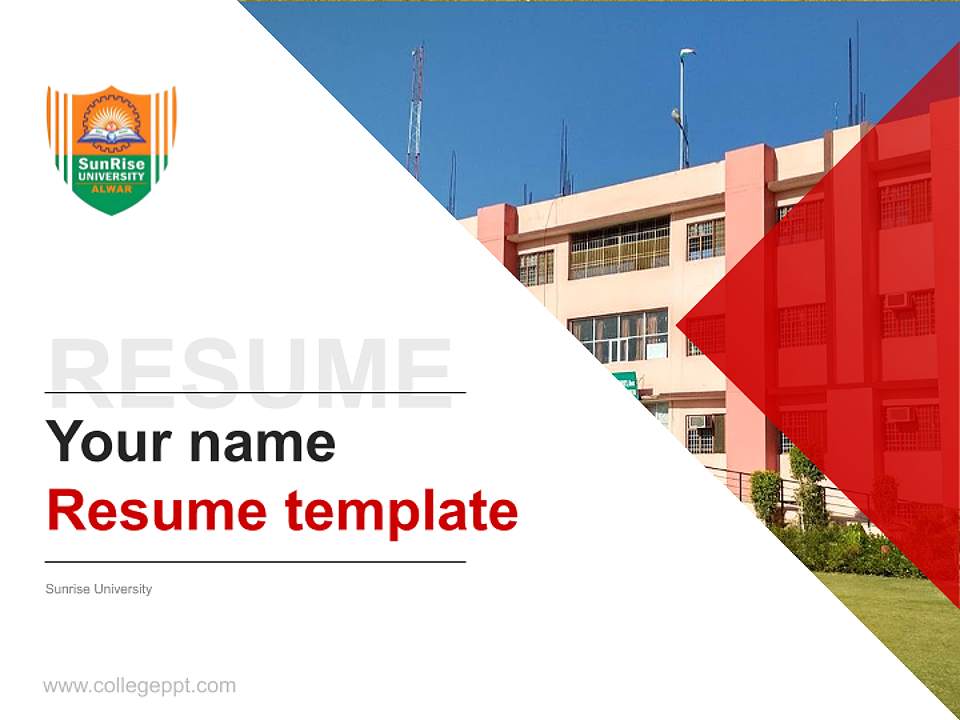 Sunrise University Resume PPT Template4:3 ratio PPT effect preview image5