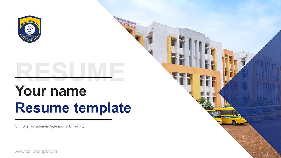 Shri Shankaracharya Professional University Resume PPT Template16:9 ratio PPT effect preview image