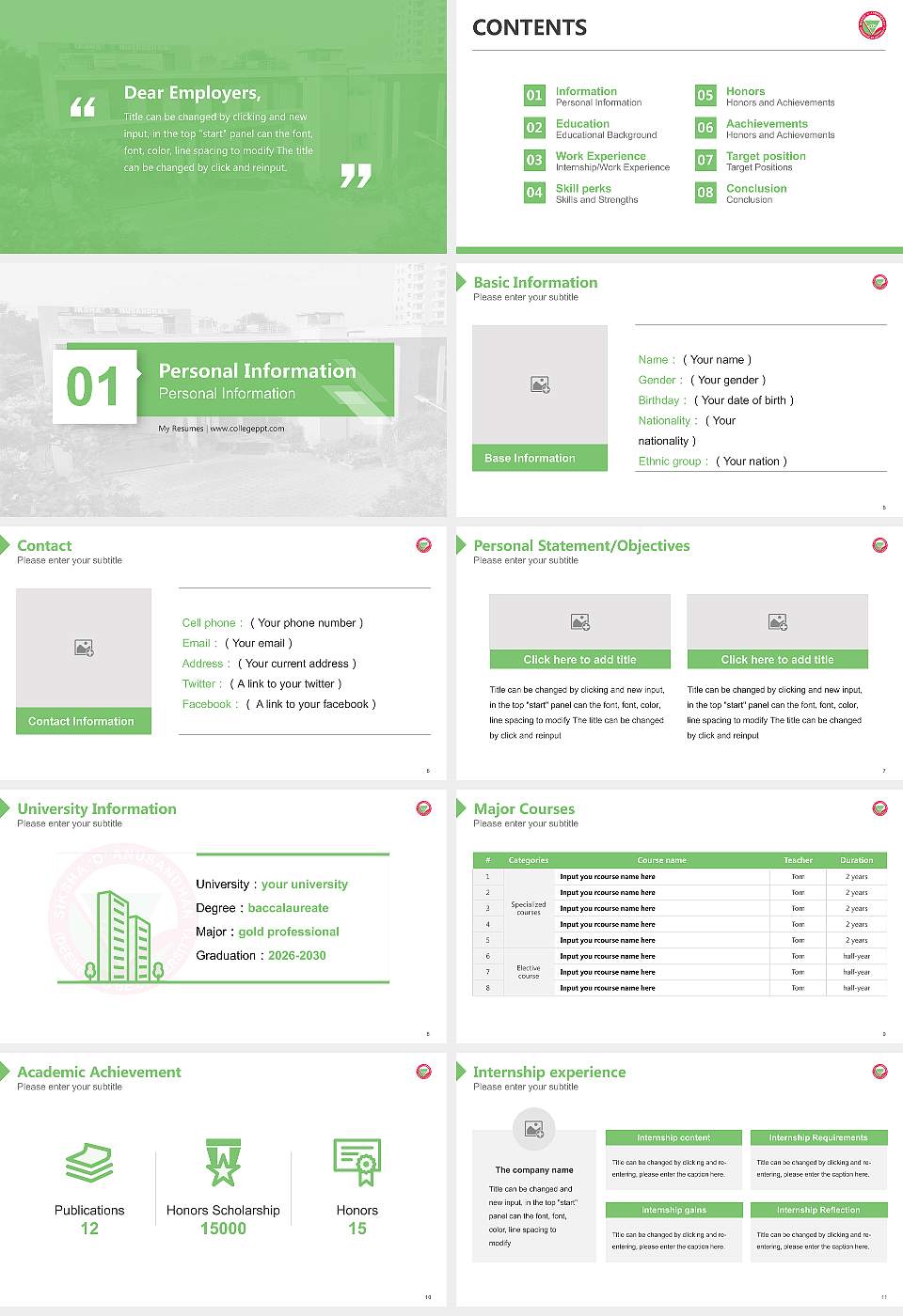Siksha ‘O’ Anusandhan Resume PPT Template16:9 ratio PPT effect preview image2