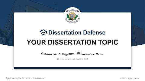 St. Joseph ‘s University Graduation Thesis Defense PPT Template