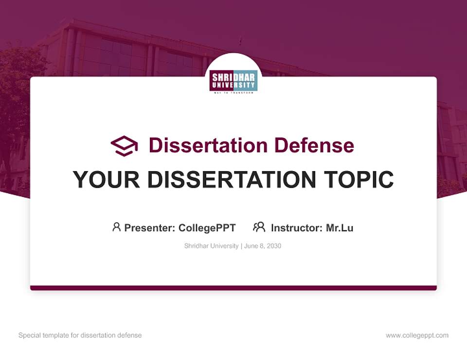 Shridhar University Graduation Thesis Defense PPT Template4:3 ratio PPT effect preview image7