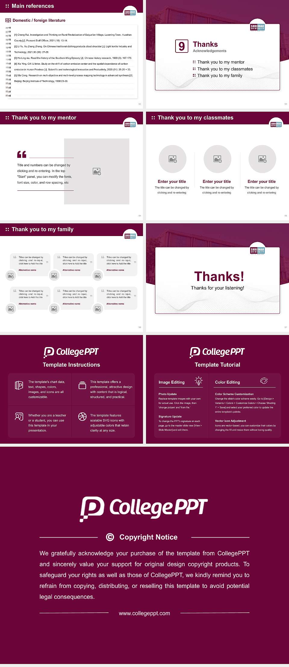Shridhar University Graduation Thesis Defense PPT Template4:3 ratio PPT effect preview image7