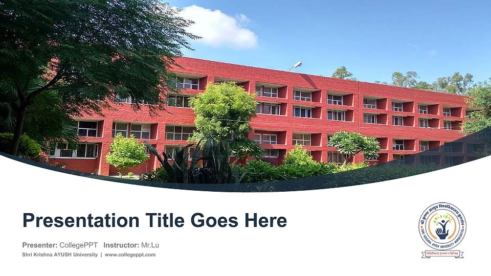 Shri Krishna AYUSH University Course/Courseware Creation PPT Template16:9 ratio PPT effect preview image