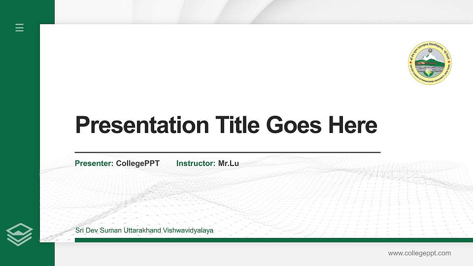 Sri Dev Suman Uttarakhand Vishwavidyalaya Thesis Proposal/Graduation Defense PPT Template16:9 ratio PPT effect preview image