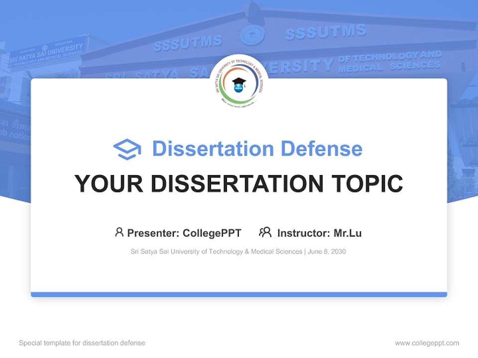 Sri Satya Sai University of Technology & Medical Sciences Graduation Thesis Defense PPT Template4:3 ratio PPT effect preview image7