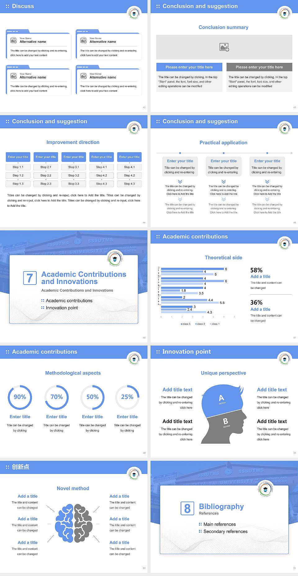 Sri Satya Sai University of Technology & Medical Sciences Graduation Thesis Defense PPT Template4:3 ratio PPT effect preview image6
