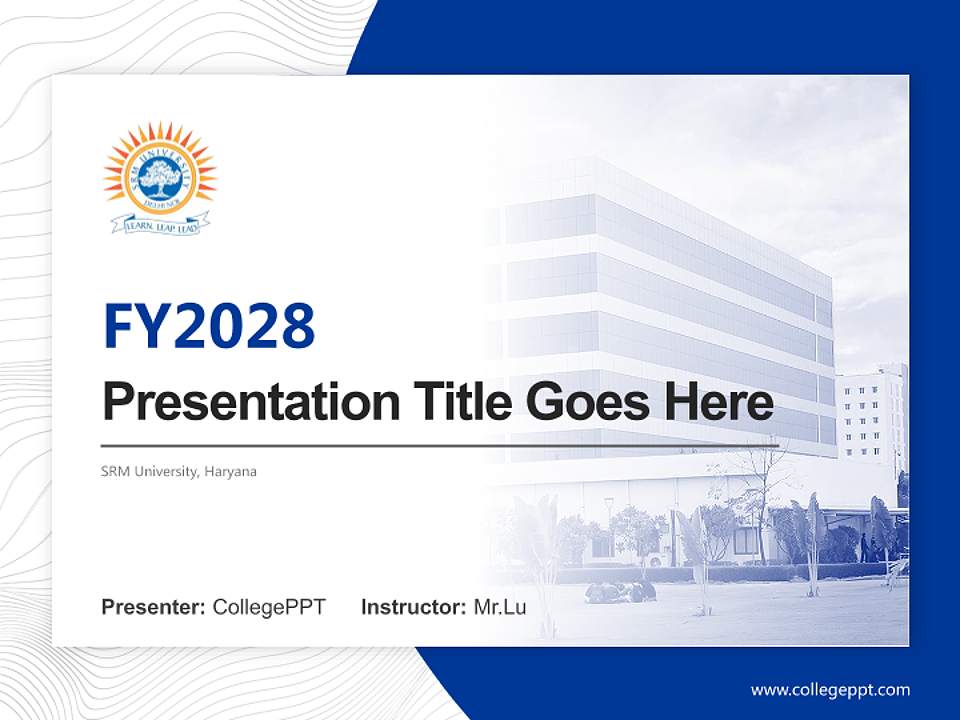 SRM University, Haryana Academic Presentation/Research Findings Report PPT Template4:3 ratio PPT effect preview image5
