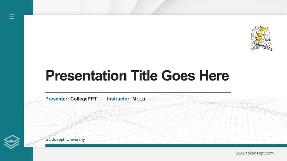 St. Joseph University Thesis Proposal/Graduation Defense PPT Template16:9 ratio PPT effect preview image