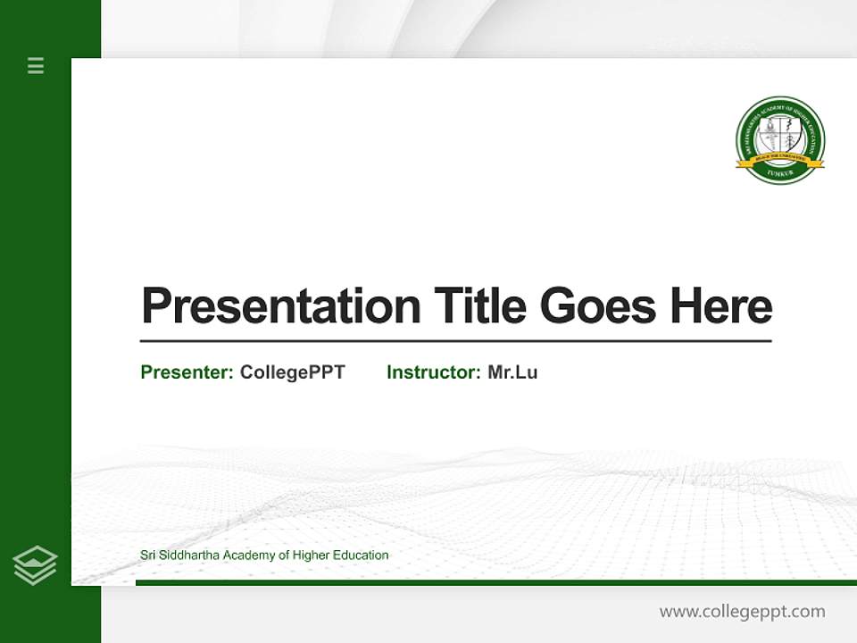 Sri Siddhartha Academy of Higher Education Thesis Proposal/Graduation Defense PPT Template4:3 ratio PPT effect preview image5