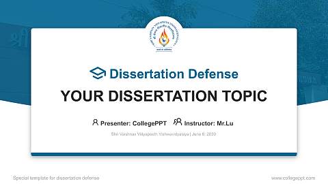 Shri Vaishnav Vidyapeeth Vishwavidyalaya Graduation Thesis Defense PPT Template