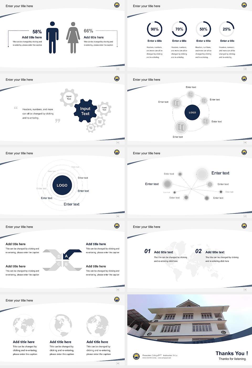Sikkim Skill University Course/Courseware Creation PPT Template16:9 ratio PPT effect preview image4