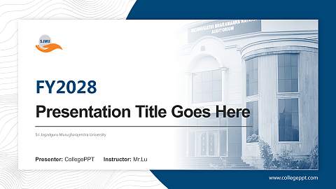 Sri Jagadguru Murugharajendra University Academic Presentation/Research Findings Report PPT Template