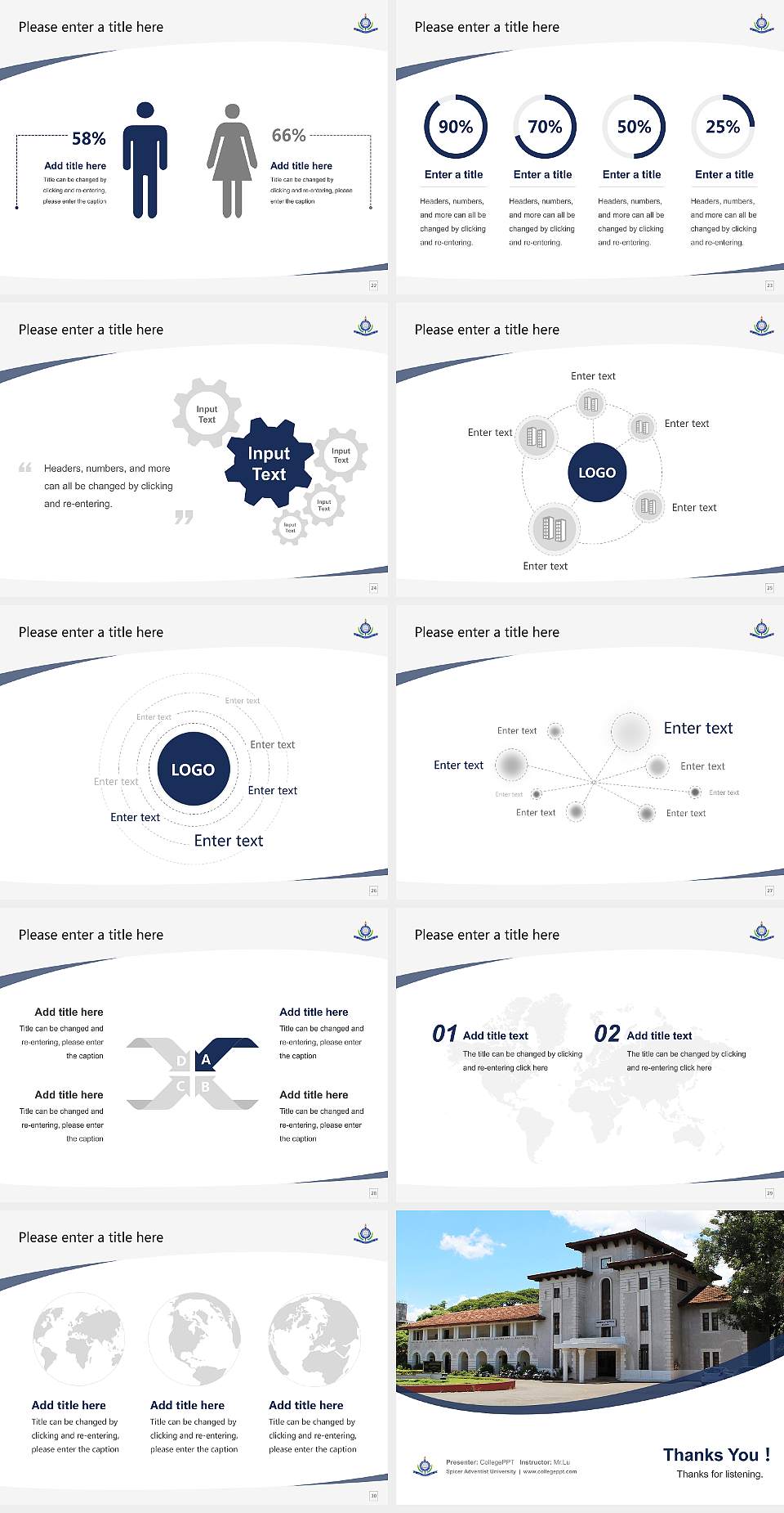Spicer Adventist University Course/Courseware Creation PPT Template4:3 ratio PPT effect preview image4