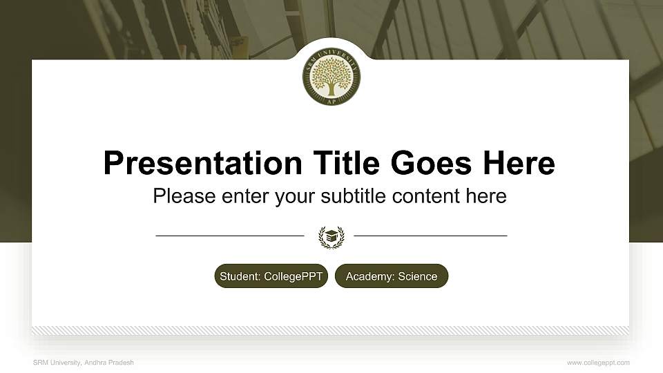 SRM University, Andhra Pradesh National Scholarship Defense PPT Template16:9 ratio PPT effect preview image