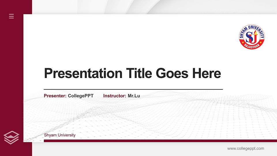 Shyam University Thesis Proposal/Graduation Defense PPT Template16:9 ratio PPT effect preview image