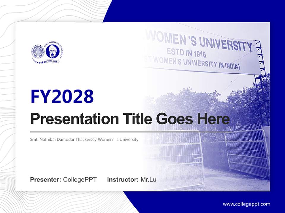 Smt. Nathibai Damodar Thackersey Women’s University Academic Presentation/Research Findings Report PPT Template4:3 ratio PPT effect preview image5
