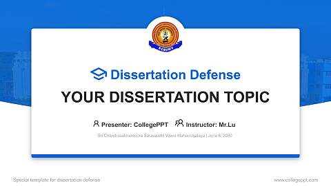 Sri Chandrasekharendra Saraswathi Viswa Mahavidyalaya Graduation Thesis Defense PPT Template