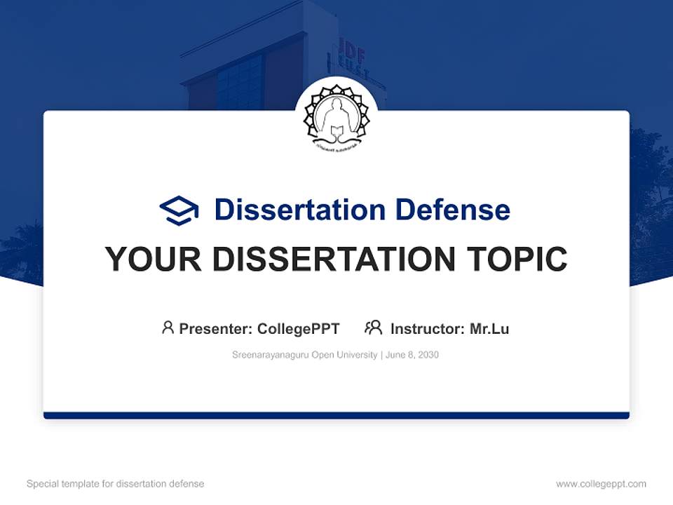 Sreenarayanaguru Open University Graduation Thesis Defense PPT Template4:3 ratio PPT effect preview image7
