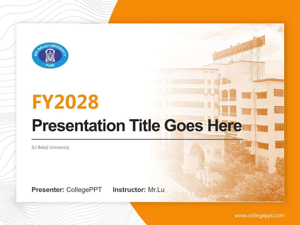Sri Balaji University Academic Presentation/Research Findings Report PPT Template4:3 ratio PPT effect preview image5
