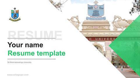 Sri Krishnadevaraya University Resume PPT Template