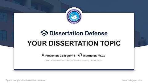Shri Lal Bahadur Shastri National Sanskrit University Graduation Thesis Defense PPT Template