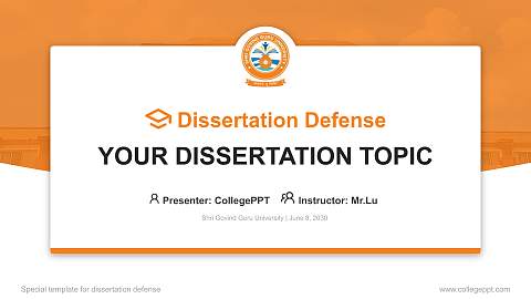 Shri Govind Guru University Graduation Thesis Defense PPT Template