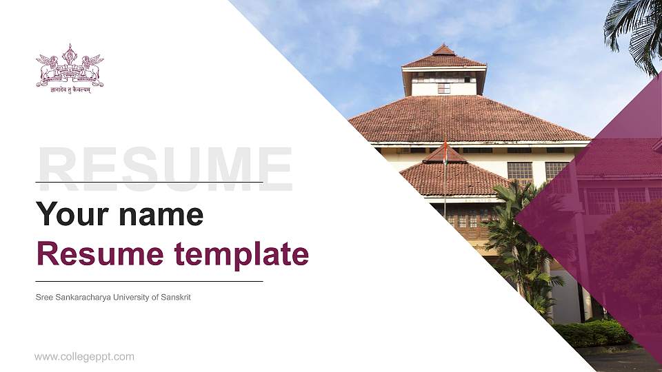 Sree Sankaracharya University of Sanskrit Resume PPT Template16:9 ratio PPT effect preview image