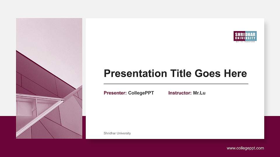 Shridhar University General PPT Template16:9 ratio PPT effect preview image