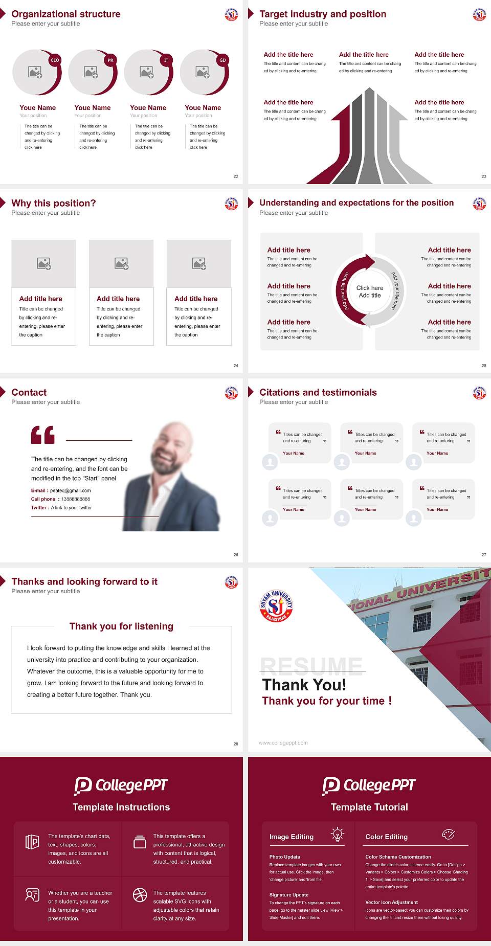 Shyam University Resume PPT Template4:3 ratio PPT effect preview image4