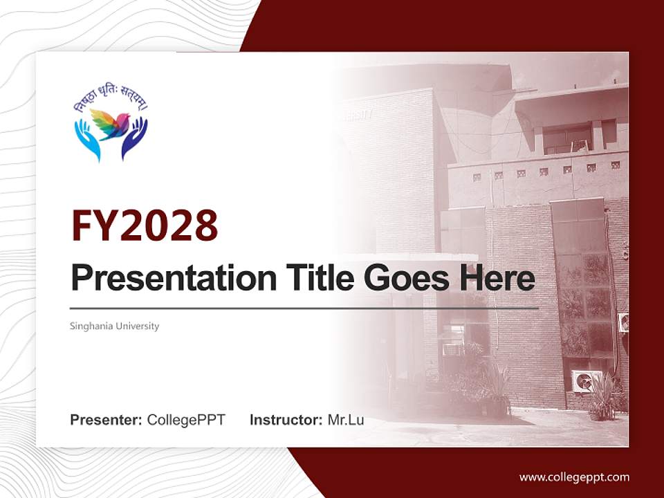 Singhania University Academic Presentation/Research Findings Report PPT Template4:3 ratio PPT effect preview image5