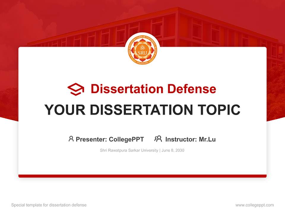 Shri Rawatpura Sarkar University Graduation Thesis Defense PPT Template4:3 ratio PPT effect preview image7