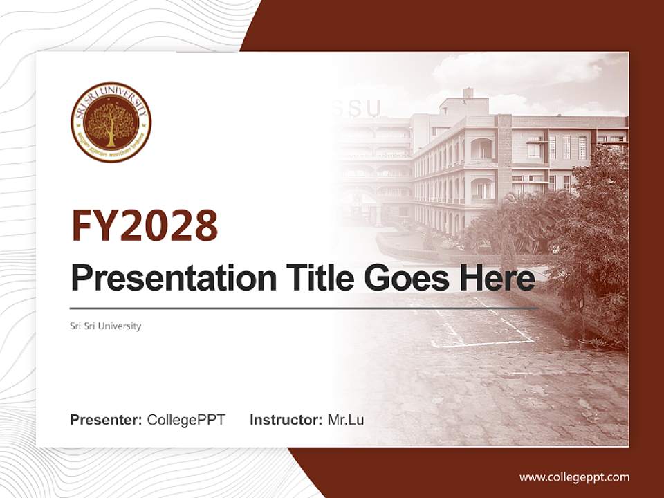 Sri Sri University Academic Presentation/Research Findings Report PPT Template4:3 ratio PPT effect preview image5