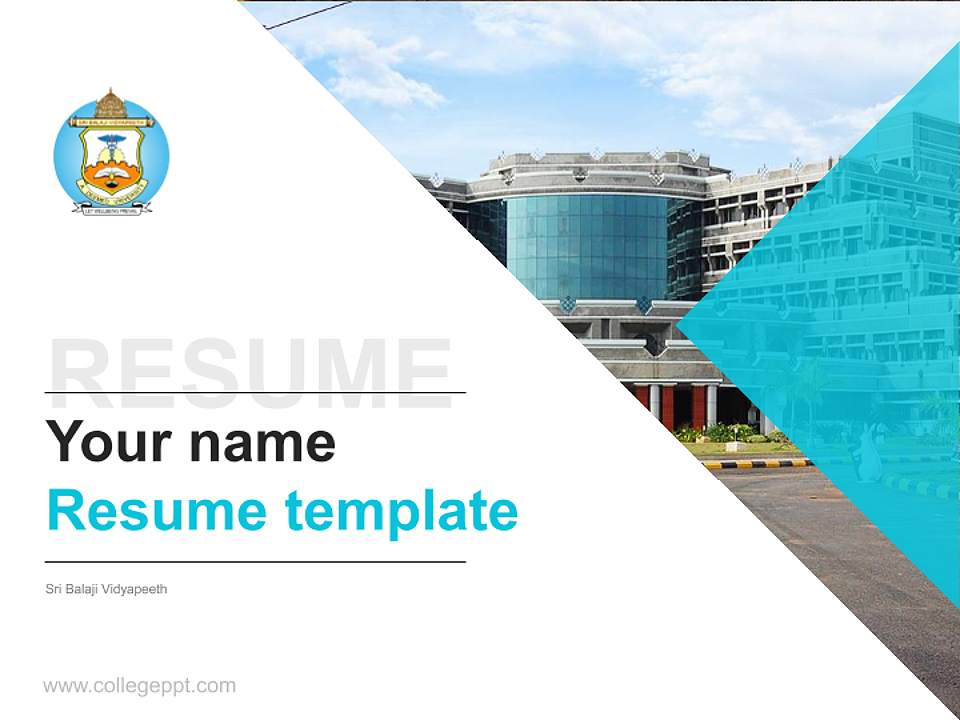 Sri Balaji Vidyapeeth Resume PPT Template4:3 ratio PPT effect preview image5