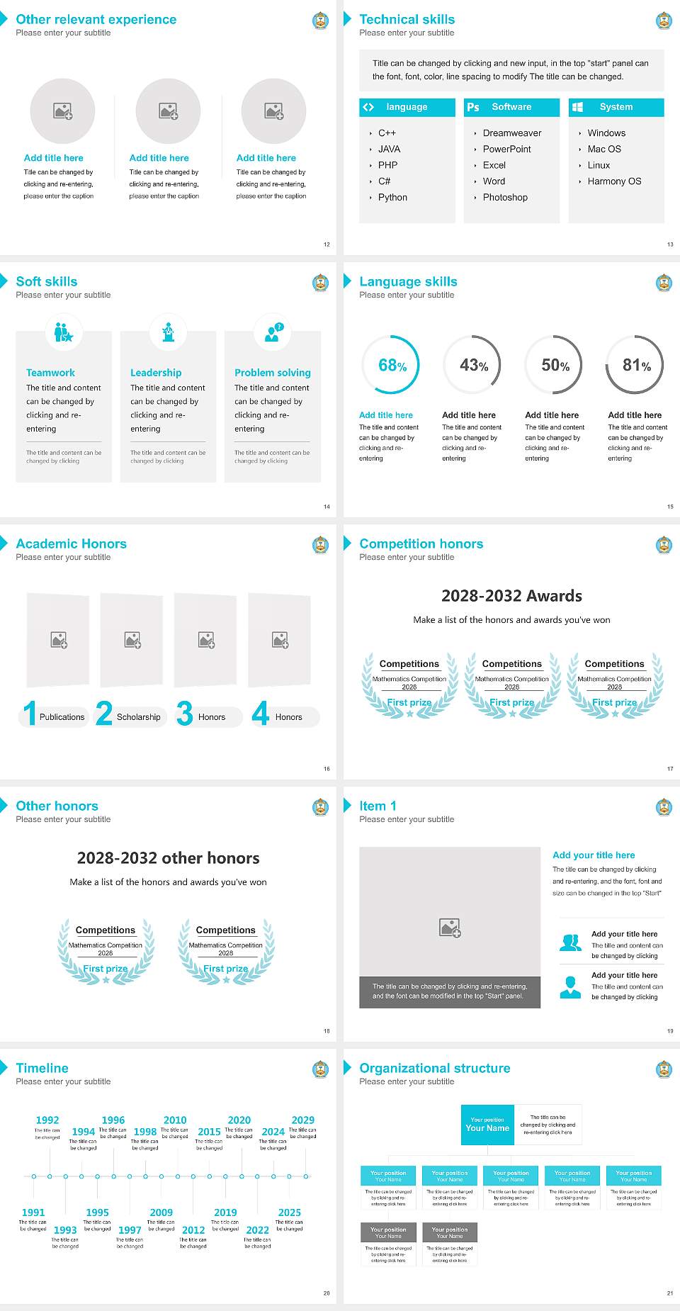 Sri Balaji Vidyapeeth Resume PPT Template4:3 ratio PPT effect preview image3