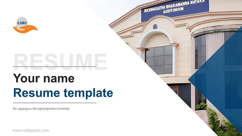 Sri Jagadguru Murugharajendra University Resume PPT Template16:9 ratio PPT effect preview image