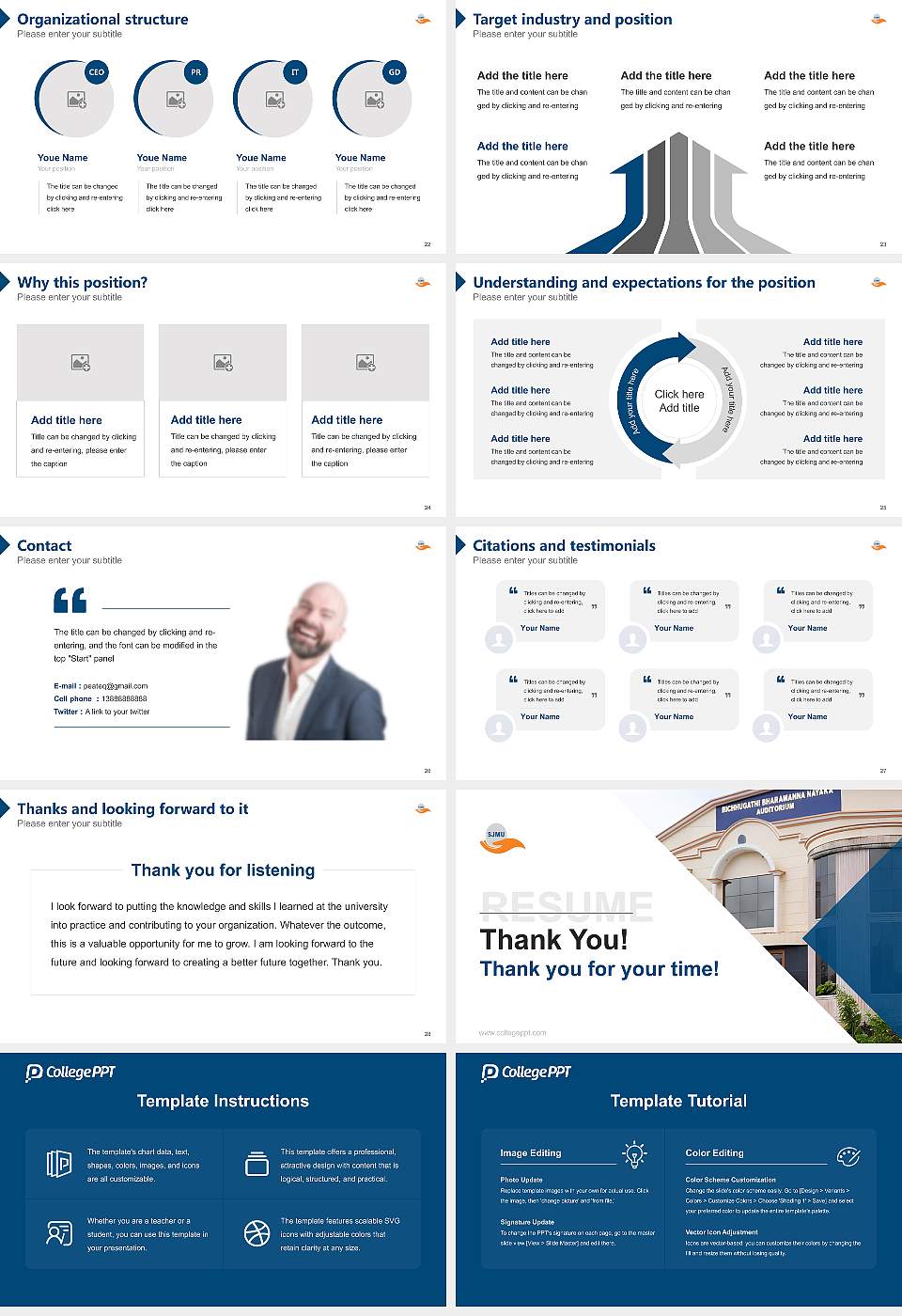Sri Jagadguru Murugharajendra University Resume PPT Template16:9 ratio PPT effect preview image4