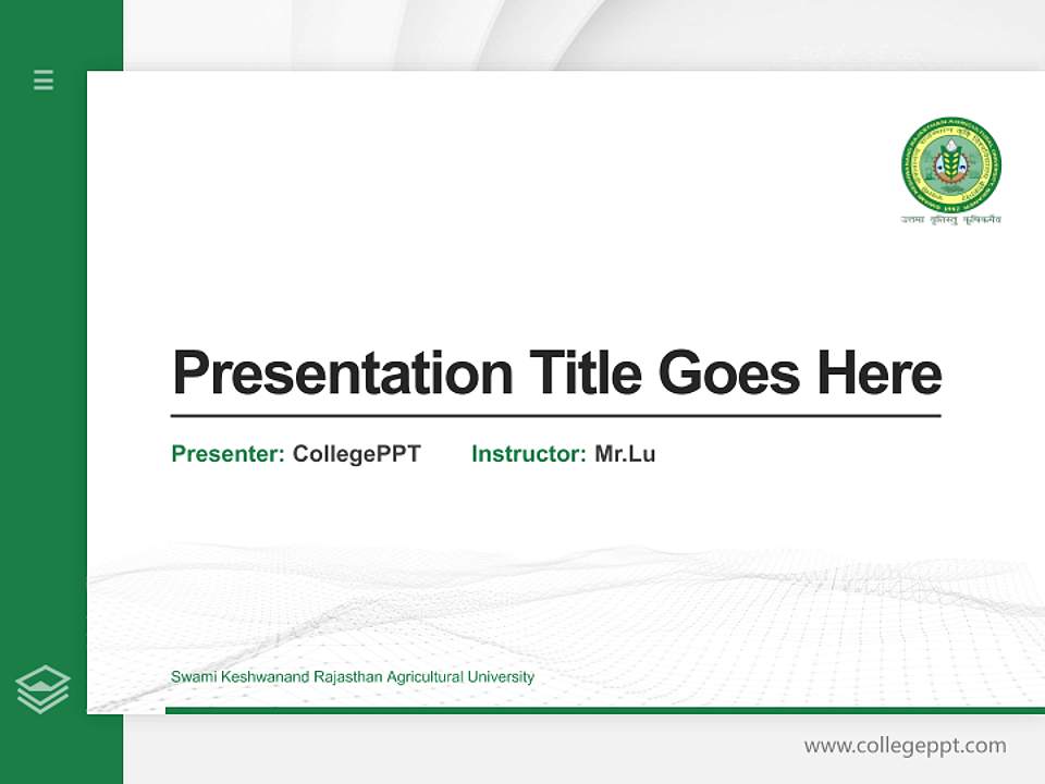 Swami Keshwanand Rajasthan Agricultural University Thesis Proposal/Graduation Defense PPT Template4:3 ratio PPT effect preview image5