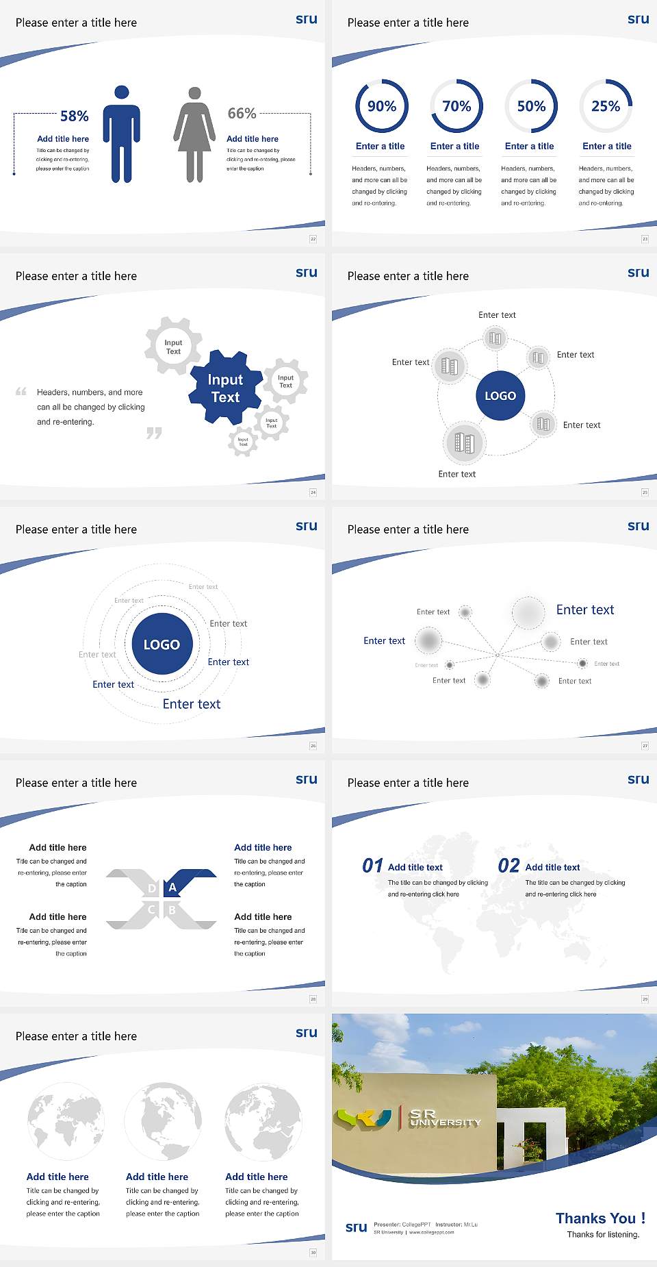SR University Course/Courseware Creation PPT Template4:3 ratio PPT effect preview image4