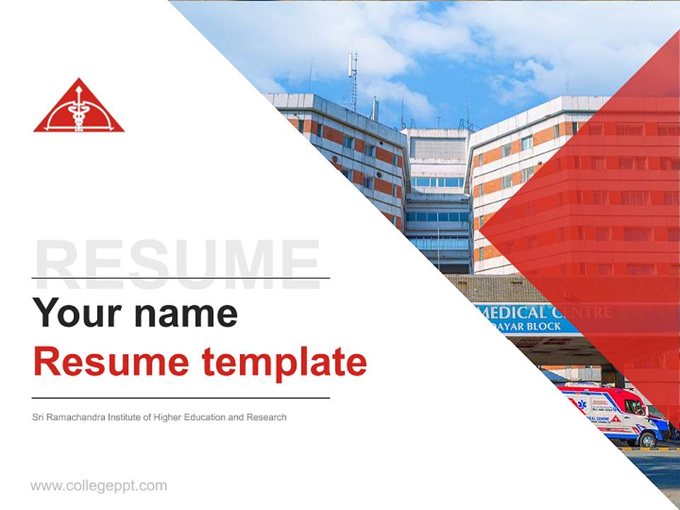 Sri Ramachandra Institute of Higher Education and Research Resume PPT Template4:3 ratio PPT effect preview image5