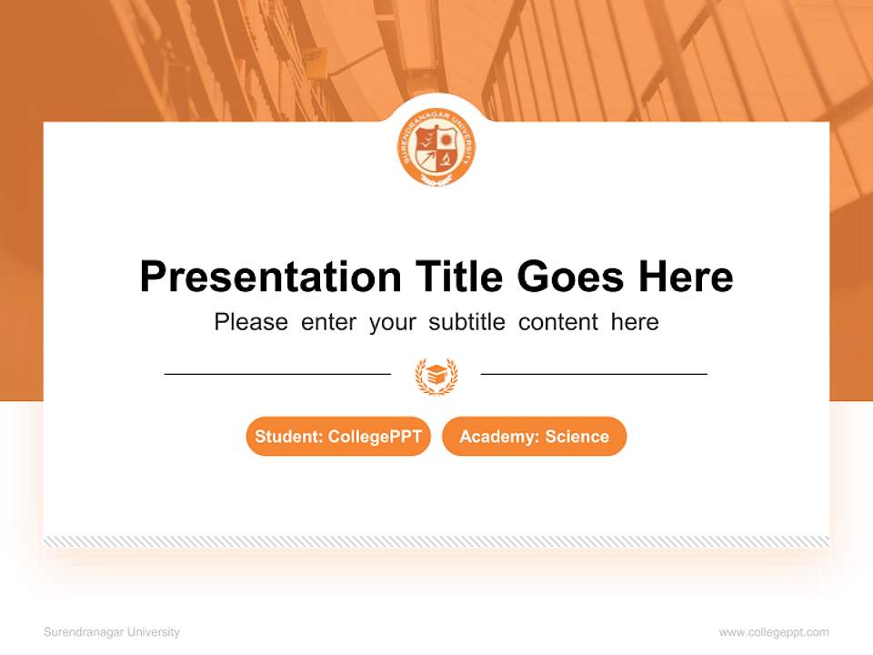 Surendranagar University National Scholarship Defense PPT Template4:3 ratio PPT effect preview image4