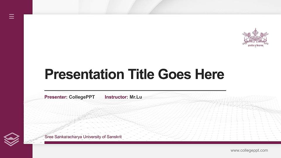 Sree Sankaracharya University of Sanskrit Thesis Proposal/Graduation Defense PPT Template16:9 ratio PPT effect preview image