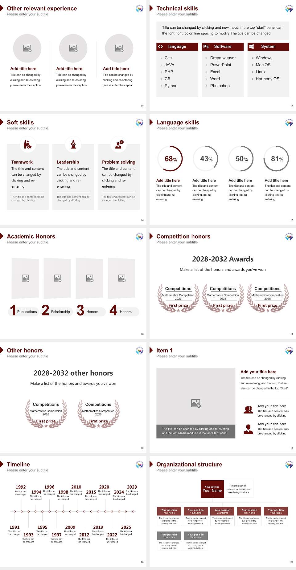 Singhania University Resume PPT Template4:3 ratio PPT effect preview image3