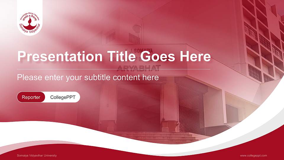 Somaiya Vidyavihar University Lecture Sharing and Networking Event PPT Template16:9 ratio PPT effect preview image