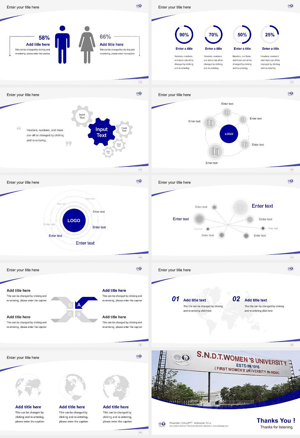 Smt. Nathibai Damodar Thackersey Women’s University Course/Courseware Creation PPT Template16:9 ratio PPT effect preview image4