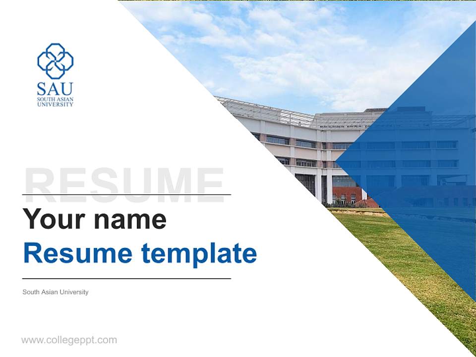 South Asian University Resume PPT Template4:3 ratio PPT effect preview image5
