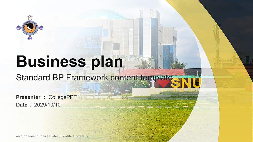 Sister Nivedita University Competition/Entrepreneurship Contest PPT Template16:9 ratio PPT effect preview image