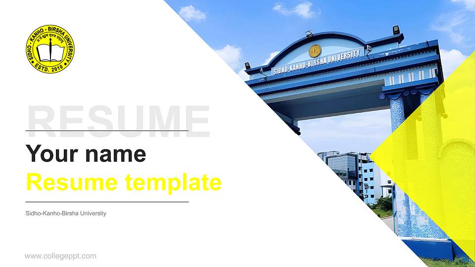 Sidho-Kanho-Birsha University Resume PPT Template16:9 ratio PPT effect preview image