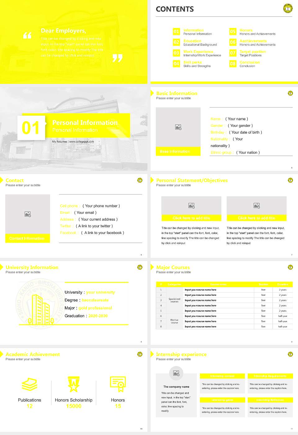 Sidho-Kanho-Birsha University Resume PPT Template16:9 ratio PPT effect preview image2