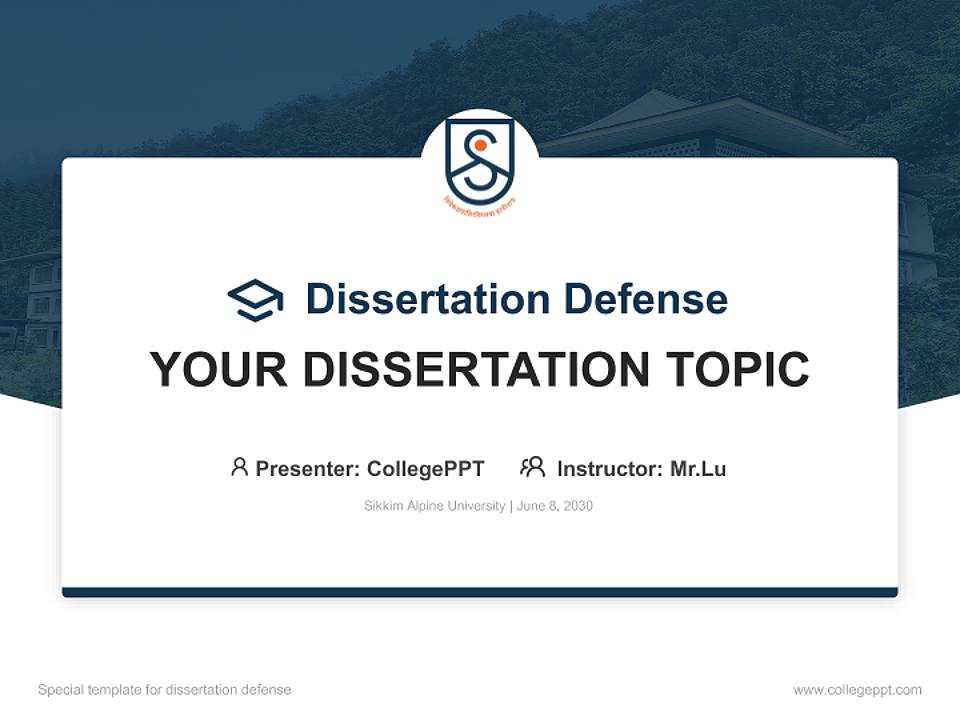Sikkim Alpine University Graduation Thesis Defense PPT Template4:3 ratio PPT effect preview image7