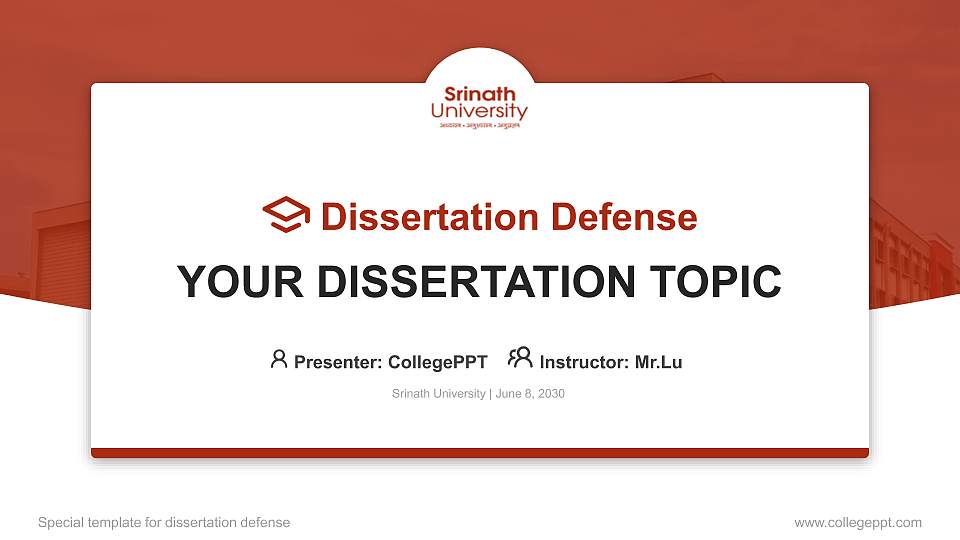 Srinath University Graduation Thesis Defense PPT Template16:9 ratio PPT effect preview image